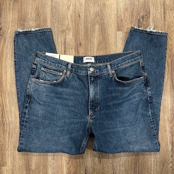 NWT AGOLDE Willow Mid Rise Slim Crop Jeans - Picture 1 of 12